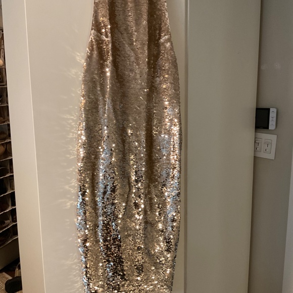 Misha Gold Sequin Dress - Picture 2 of 5